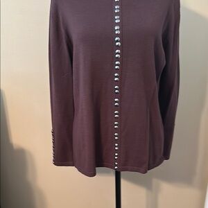 Elegant and Chic studded Women's Top in Rich Brown